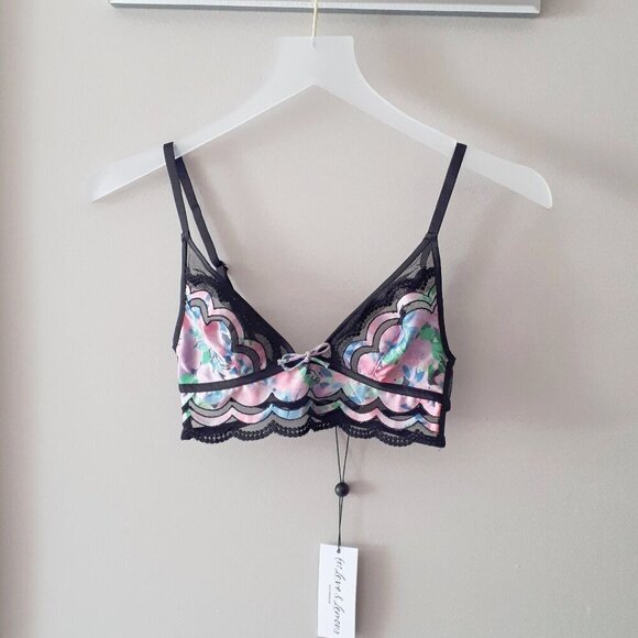NWT For Love & Lemons x Victoria's Secret Odette floral triangle bra, XXS - Picture 9 of 12